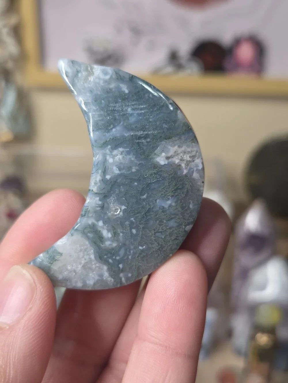 Moss Agate Moon (2.5)  C New Beginnings